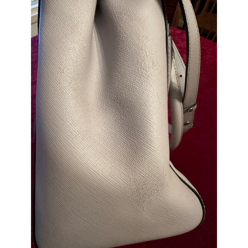 MCM Light Gray/Lavender Leather Satchel w/ Crossbody Strap - Picture 5 of 12